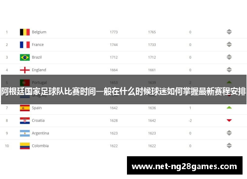阿根廷国家足球队比赛时间一般在什么时候球迷如何掌握最新赛程安排